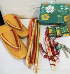 七五三用 花柄バッグと草履セット