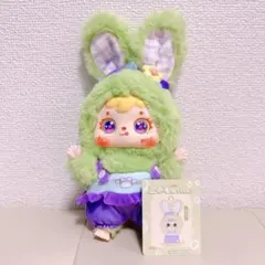 サミュエル 三小毛 ハッピーピクニック くまとうさぎ100% グリーンラビット