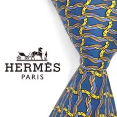 ◇美品◇HERMES エルメス ネクタイ 青色 幾何学模様 オシャレ - メルカリ