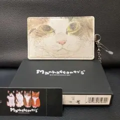 新品　マンハッタナーズ ホルディパース パスケース 定期入れ 猫 レディース