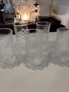 アデリアレトロ　ヴィンテージ　ピコット　グラス　コースター　５個　昭和レトロ