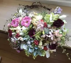 ナチュラルドライフラワーリース