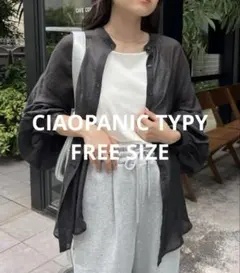 お値下げしました！チャオパニックティピー　シアーバンドカラーシャツ　ブラック