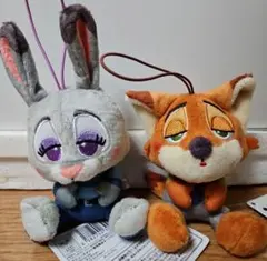 【新品】ズートピア むにゃすやマスコット 2種セット　ニック　ジュディ