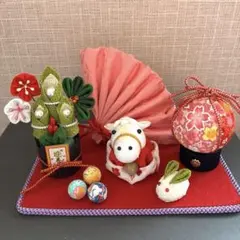 つまみ細工　2026年　お正月飾り　干支白馬　馬と門松セット╰(*´︶`*)╯♡
