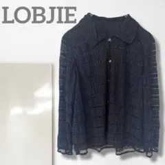 t1【ロブジェ】シャツ/美品 日本製 上質 羽織り 総レース 着回し 長袖 希少