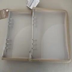 ダイソー A5 6リングファイル ベージュ シール帳 バインダー 2点