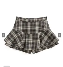 GRL チェック柄フリルスカートパンツ