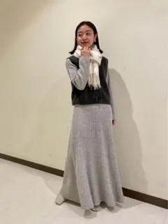 ビューティーアンドユース　BY ホールガーメントリブフレア ニットワンピース