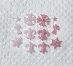 薄ピンク×ピンク　クロムハーツネイルパーツ 12個