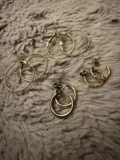 ゴールドフープピアス4ペアセット