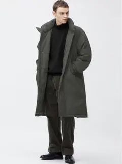 未使用美品　GU　ヒートパデット モッズコート　DARK GREEN　S
