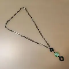 【大幅値下げ】ハンドメイド ブラックグリーン ネックレス
