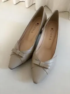 【美品✨新品・お値下げ可能】DIANA ベージュリボンハイヒール 23.5cm
