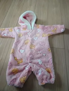 ピンクアニマル柄カバーオール 70cm