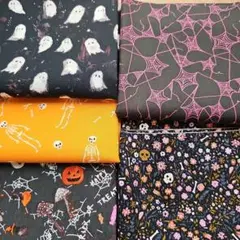 ハロウィン生地　5枚セット　 各14cm×長さ13cmくらい