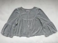 ミスティーウーマン フレアスリーブショート丈カーディガン/ボレロ グレー 灰 M