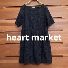 ハートマーケット 黒レース半袖ワンピース　heart marketのサムネイル