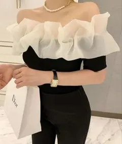 『ZOZOTOWN』新品フリルオフショルプルオーバートップス Tシャツ即日発送⭕️