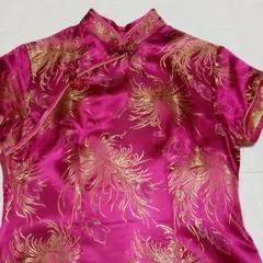 BODY LINE ピンク 花柄 チャイナドレス 34