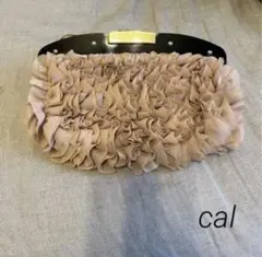 未使用 cal フリルデザイン パーティーバッグ クラッチバッグ