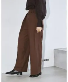 【極美品】クロエ タックワイドパンツ ストレッチ 伸縮性 カシミア ウール 極美品】クロエ タックワイドパンツ ストレッチ 伸縮性 カシミア
