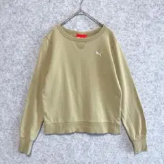 y2k プーマ PUMA クロップド丈 ロゴ刺繍 スウェット トレーナー Mのサムネイル