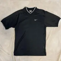 Nike 90s 白タグ メッシュ Vネック Tシャツ ブラック