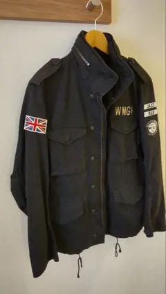 ワコマリア M65 ミリタリージャケット　紺　L ワコマリア M-65 JACKET 裏地レオパード 刺繍ロゴ ミリタリー