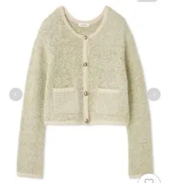 フレイアイディー ツイードニットカーディガン　ミント