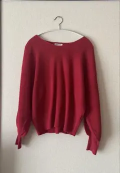 レディース　Ｍ　赤色　ニット　セーター 長袖