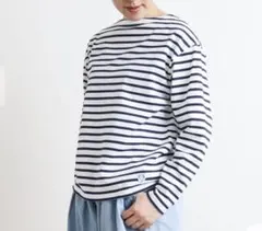 【オーシバル】ORCIVAL  コットンバスクシャツ サイズS ホワイトロイヤル