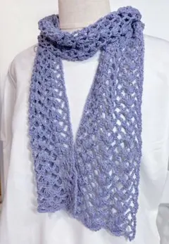 夏＊ハンドメイド＊かぎ針編み＊ストール＊ショール＊ラベンダー＊エレガント