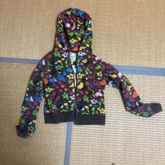 BAPE KIDS マルチカラー レオパード柄 ジップアップパーカー90cm 