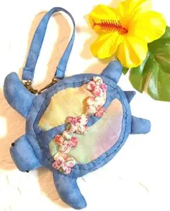 ✨ハワイアンキルト✨　ホヌ&レイ　ポーチ(小)