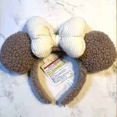 【新品未使用タグ付き】ミニーちゃん もこもこ カチューシャ ボア ディズニー