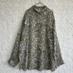 Ungrid アングリッド 花柄 シアーシャツ F ジェルボタン 羽織 秋口