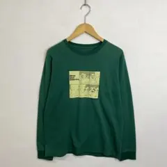 THE NORTH FACE スウェット ロンT グリーン プリント ロゴ