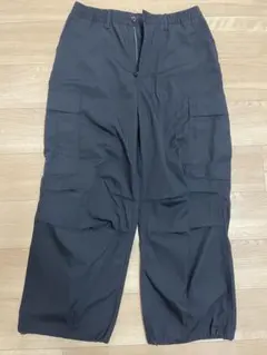 GUスーパーワイドカーゴパンツ ブラック Lサイズ