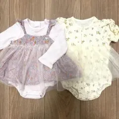 チュール　アプレレクール　半袖ロンパース　長袖ロンパース　ピンク　女の子　セット