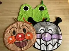 アンパンマン・バイキンマン・カエルちゃんループ付きタオルセット
