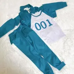 新品　イカゲーム コスプレ 子供用 110 上下セット Tシャツ付 3点セットのサムネイル