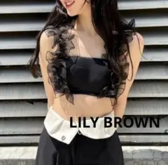 新品☆ LILY BROWN ライククロスストラップレス シルクフリル　ブラのサムネイル