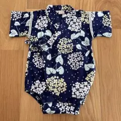 petit main 紫陽花　花柄 ロンパース　甚平　80㎝