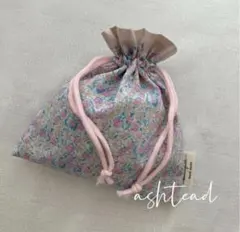 【42】ハンドメイド 花柄 巾着袋