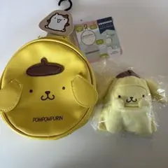 サンリオハッピーくじ　ハロウィン　ポムポムプリン　ぬいぐるみチャーム賞 とポーチ