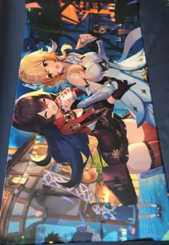 ミッドナイトブルー　原神　水中　フリーナ　スリーブ　プレイマット ミッドナイトブルー カードスリーブ 原神 水遊び フリーナ - TCG