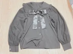 レディースファッション 地雷系 服 トップス Mサイズ 黒色 リボン付き