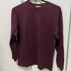 GU ソフトコットンクルーネックTシャツ　ワインレッド