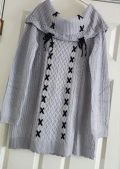 美品★axes femme ニット アクシーズファム　ワンピース　グレー ブルー